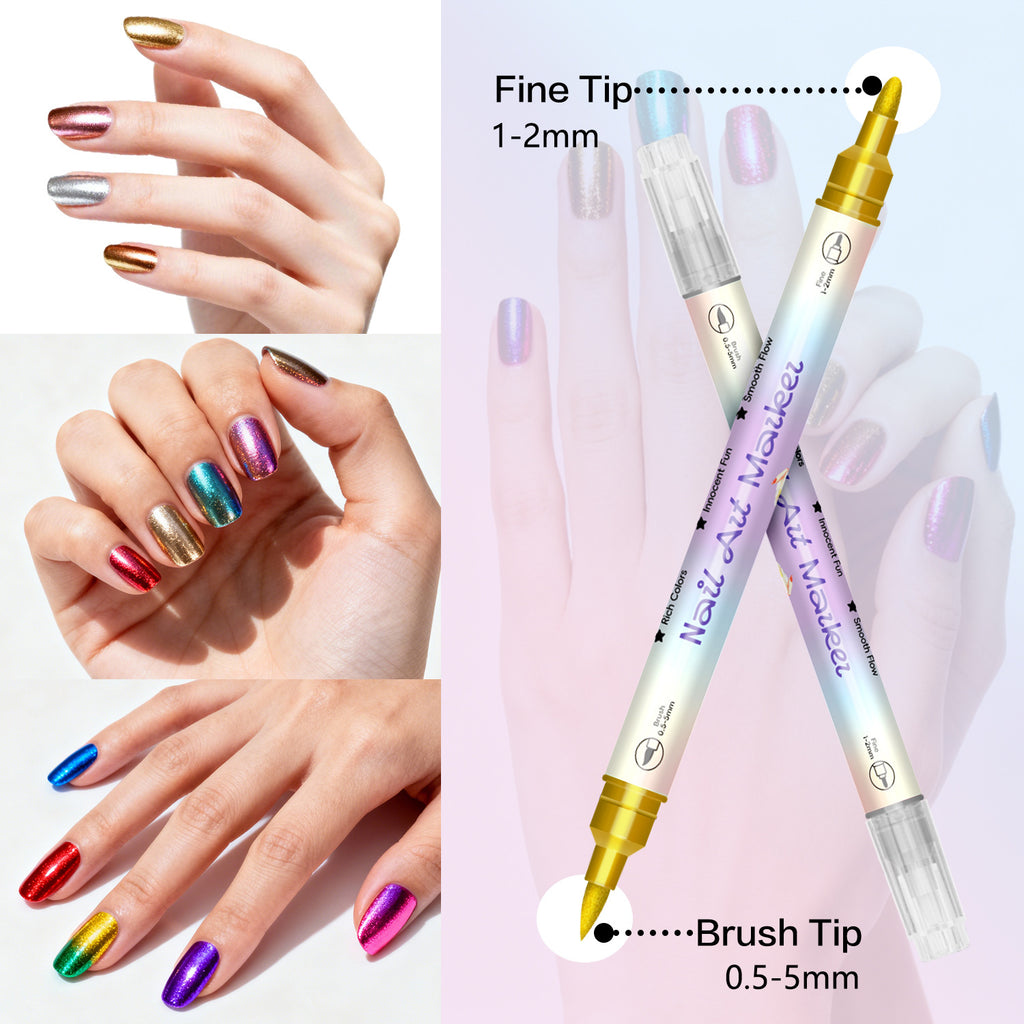 🥳Super Promocje 2026🥳💞 Sprzedaż przekroczyła 50 000 sztuk! ✨🎨12-kolorowe pisaki do zdobienia paznokci💅🖌️