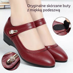 【Oferta limitowana – 50% taniej!】【35-41】Miękkie skórzane buty na obcasie z miękką podeszwą, antypoślizgowe skórzane buty dla mamy