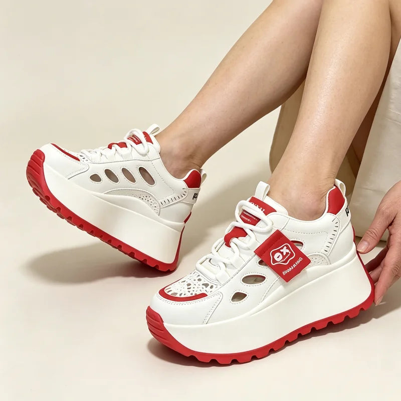 👟Wzrost o 6 cm! Damskie buty na platformie, lekkie i oddychające.