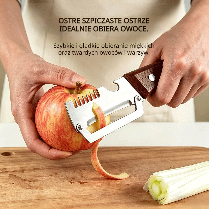 🔥Kup 1, a drugi otrzymasz gratis (2 sztuki)🧅🔪 Wielofunkcyjna obieraczka kuchenna 3 w 1: obiera, szatkuje warzywa, kroi mięso i otwiera butelki